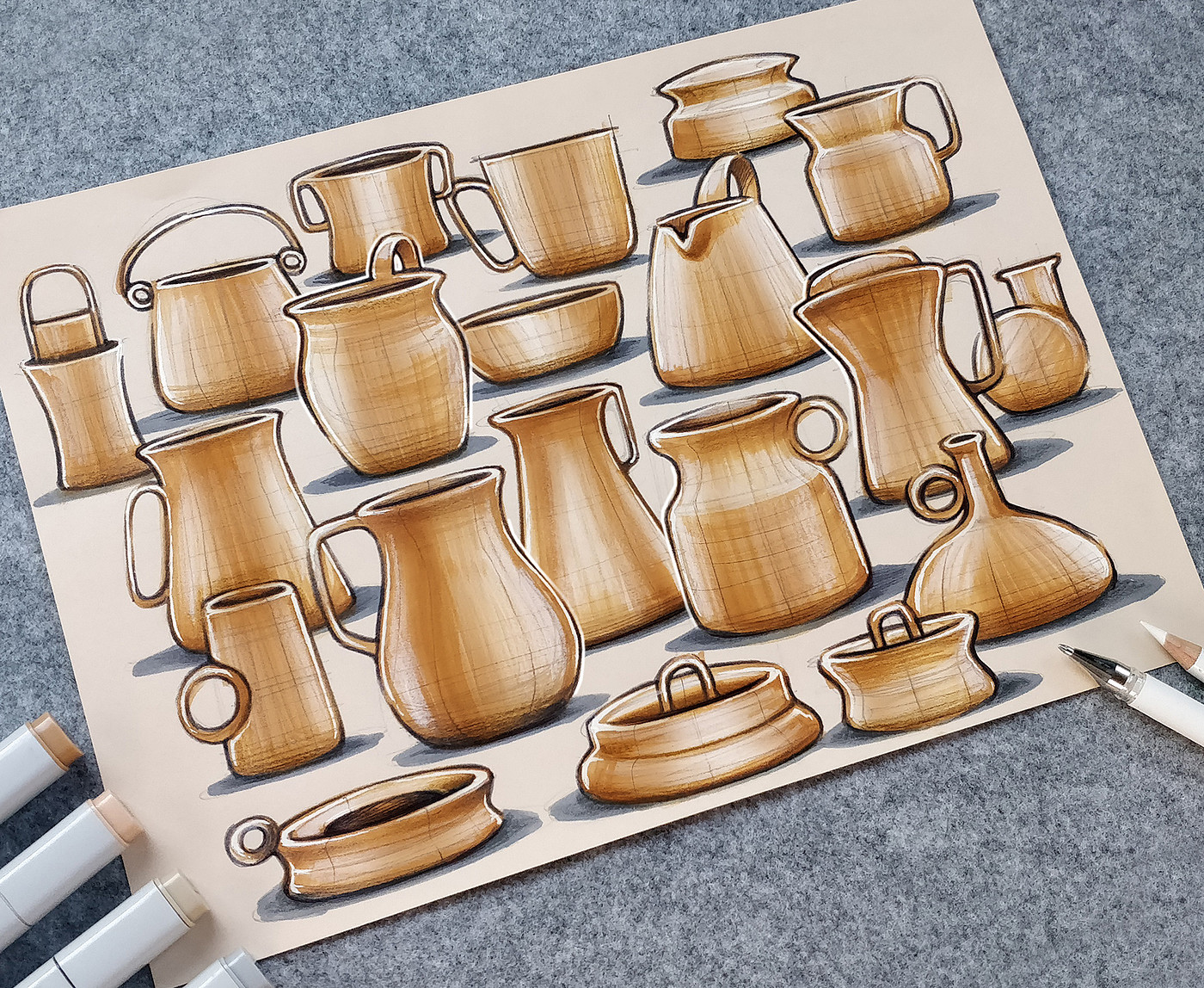 Hand drawn，marker pen，product design，