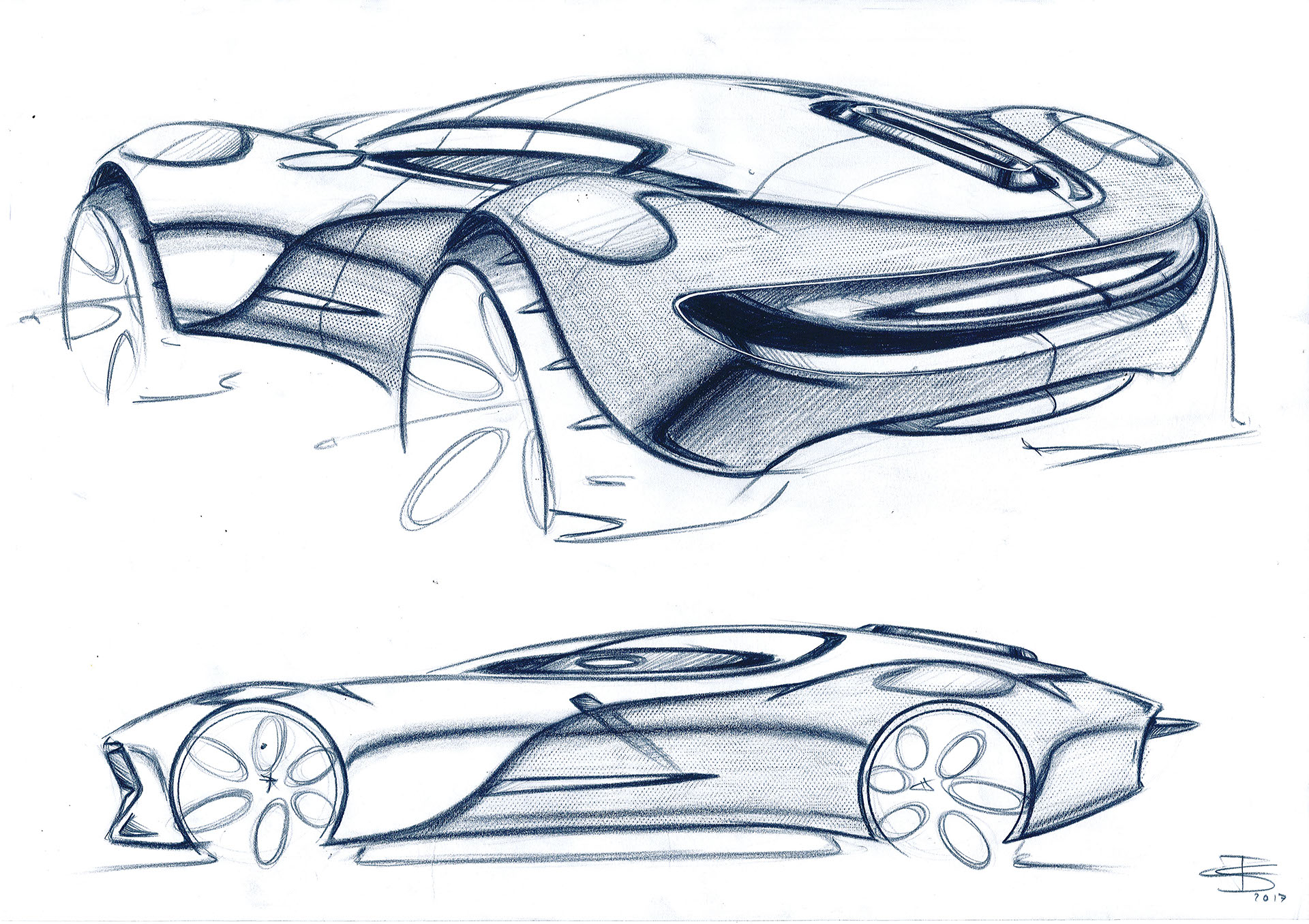 捷豹gran turismo概念汽车设计——好的手绘是设计的基础!