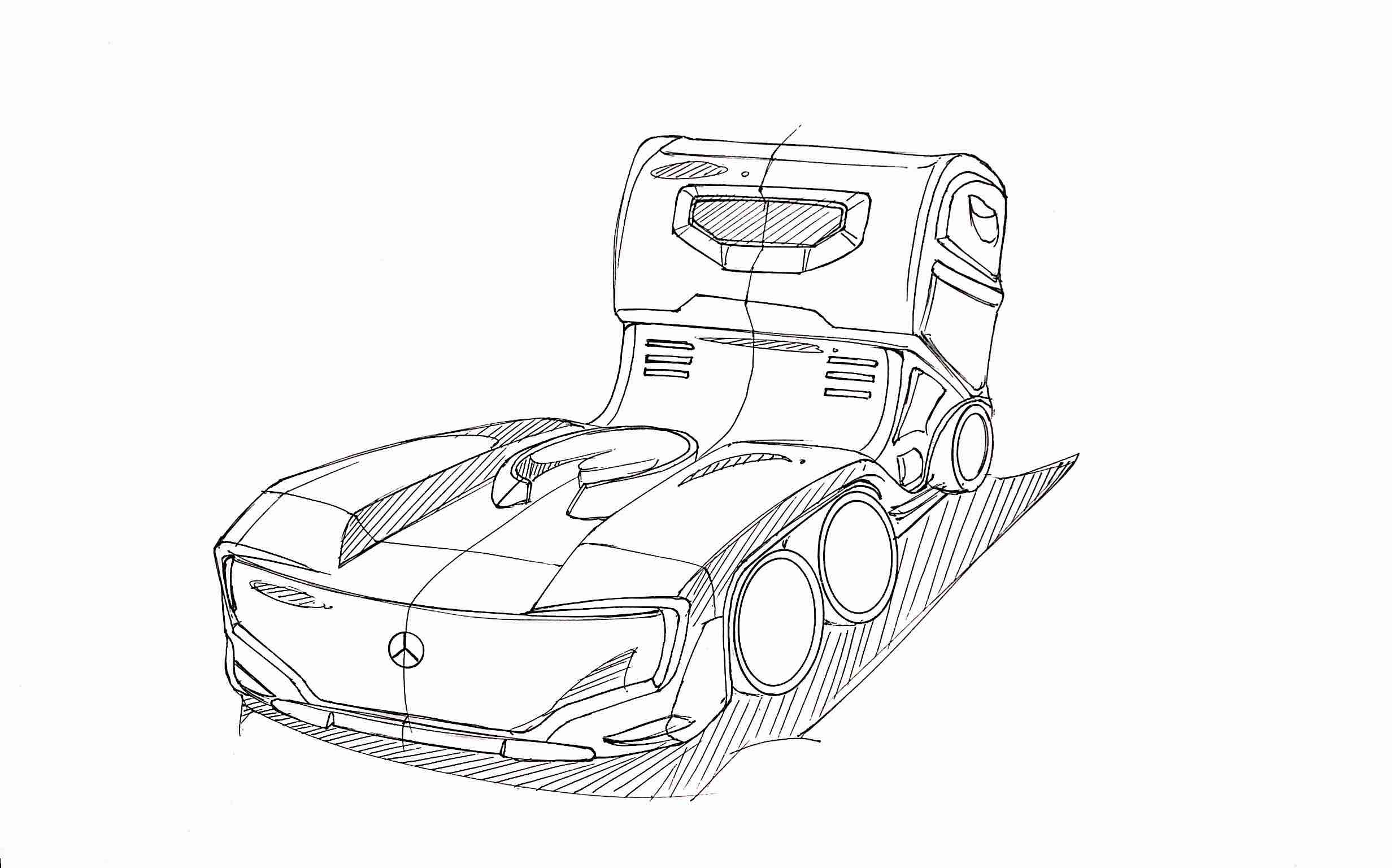 Hand drawn car，