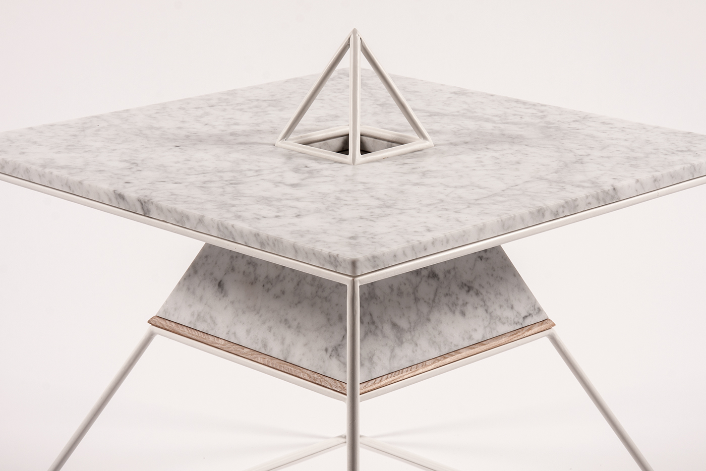 SPUTNIK-5，satellite，Coffee table，Marble，oak，Metal bar，