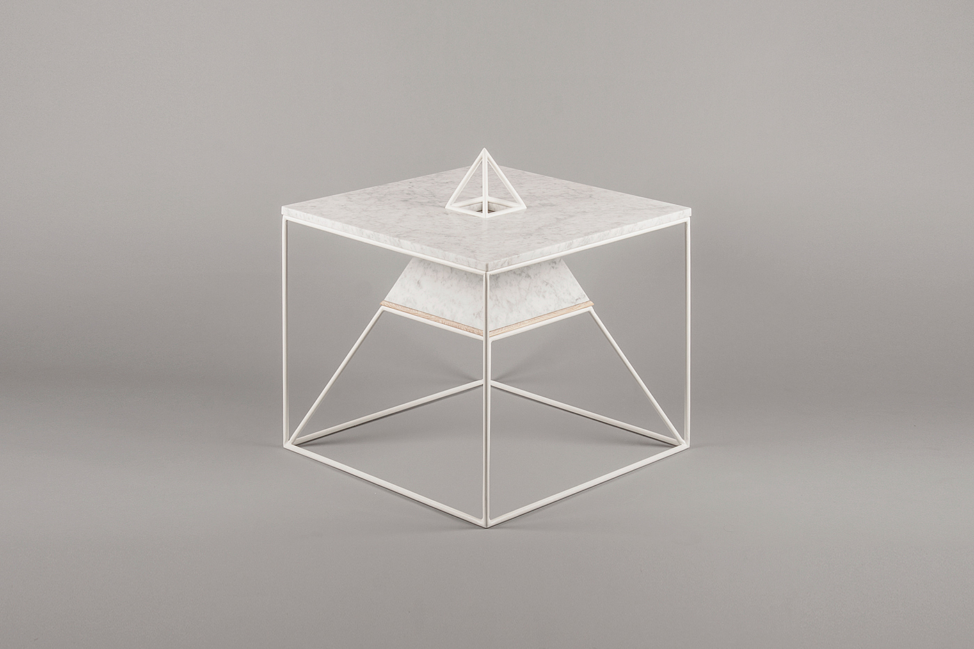 SPUTNIK-5，satellite，Coffee table，Marble，oak，Metal bar，