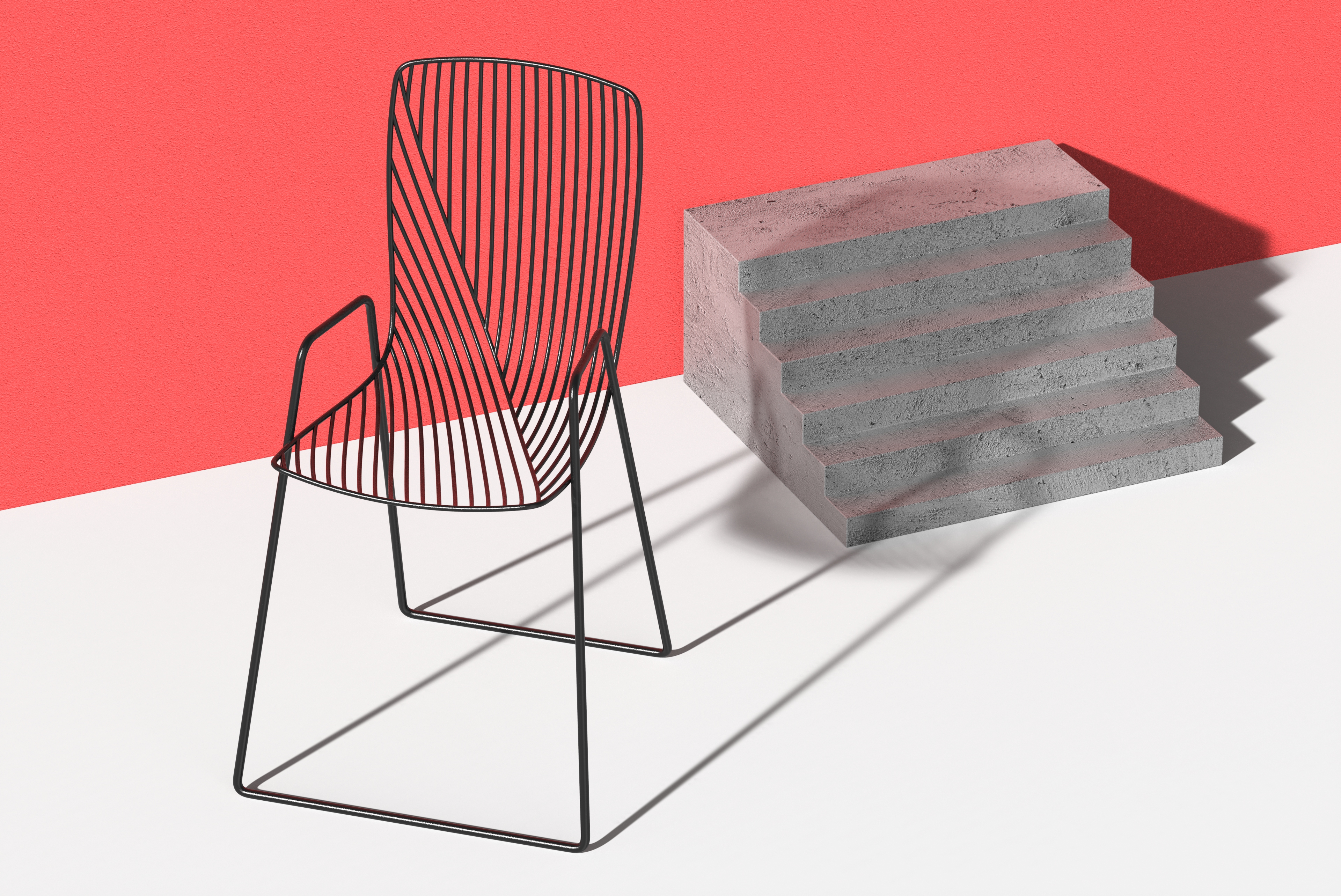 Minimalist，Empty melancholy，line，furniture，chair，