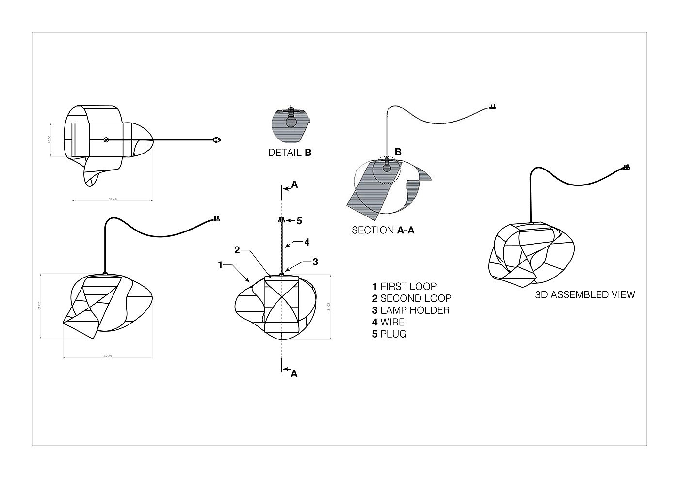 LOOP lamp，ring light，weave，Design，sketch，