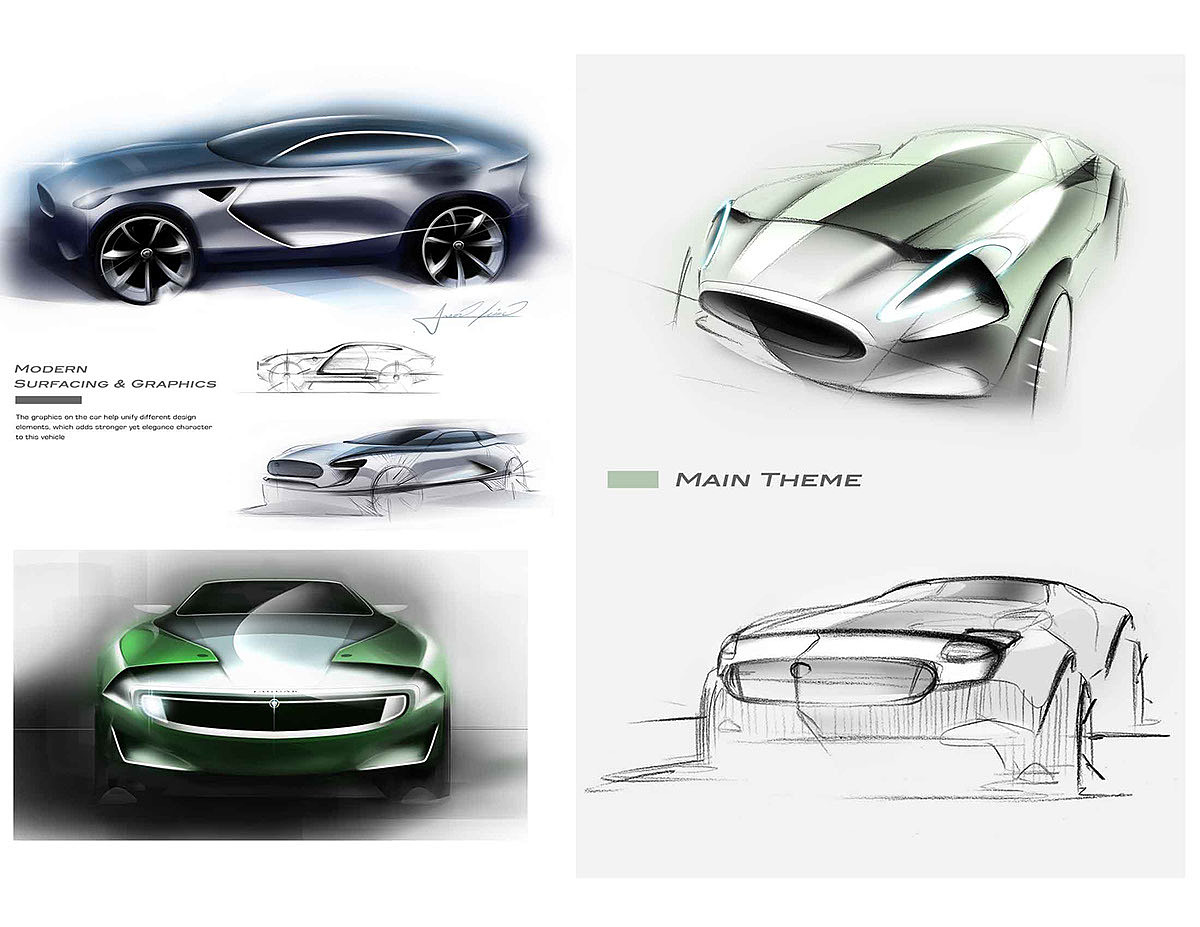 Automatic design，aerodynamics，Hand drawn products，Bicolor，industrial design，