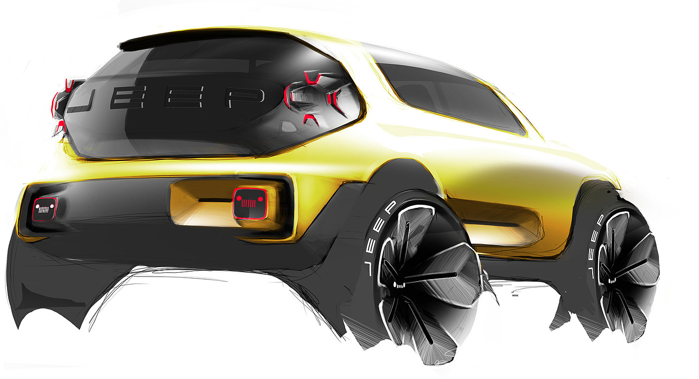 sketch，3D rendering，Automobile design，