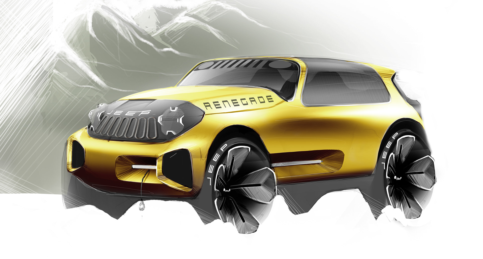 sketch，3D rendering，Automobile design，