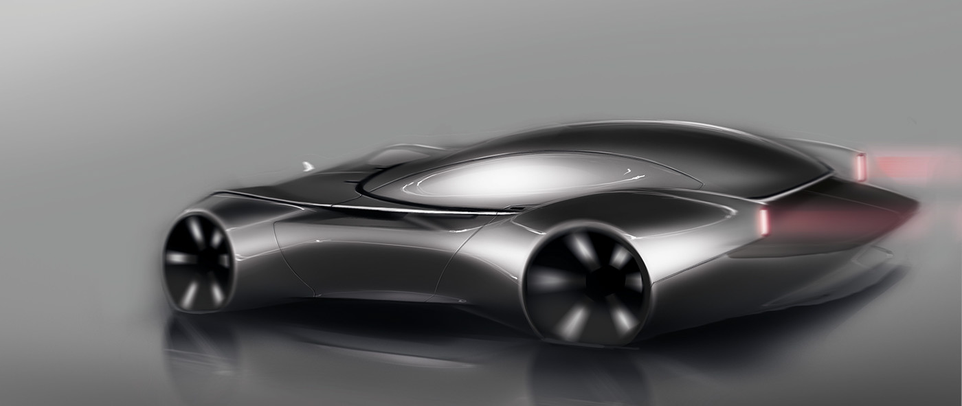 Concept car，Sketch works，Hand drawn，