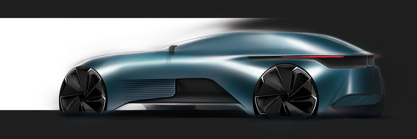 Concept car，Sketch works，Hand drawn，