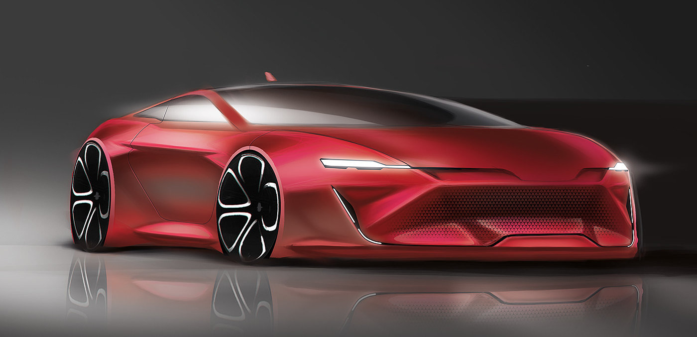 Concept car，Sketch works，Hand drawn，