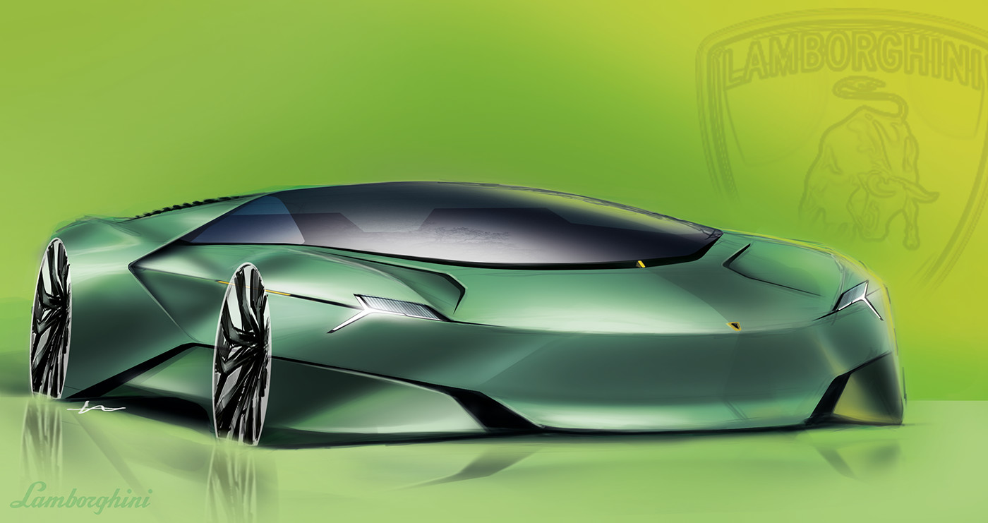 Concept car，Sketch works，Hand drawn，