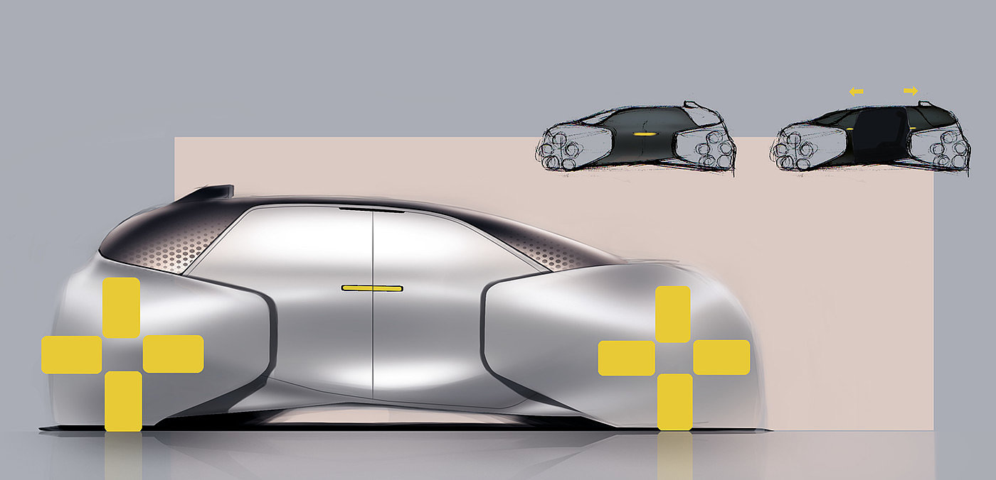 Concept car，Sketch works，Hand drawn，