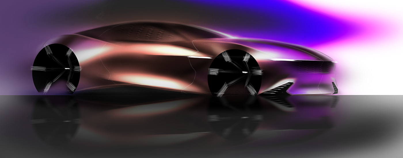 Concept car，Sketch works，Hand drawn，