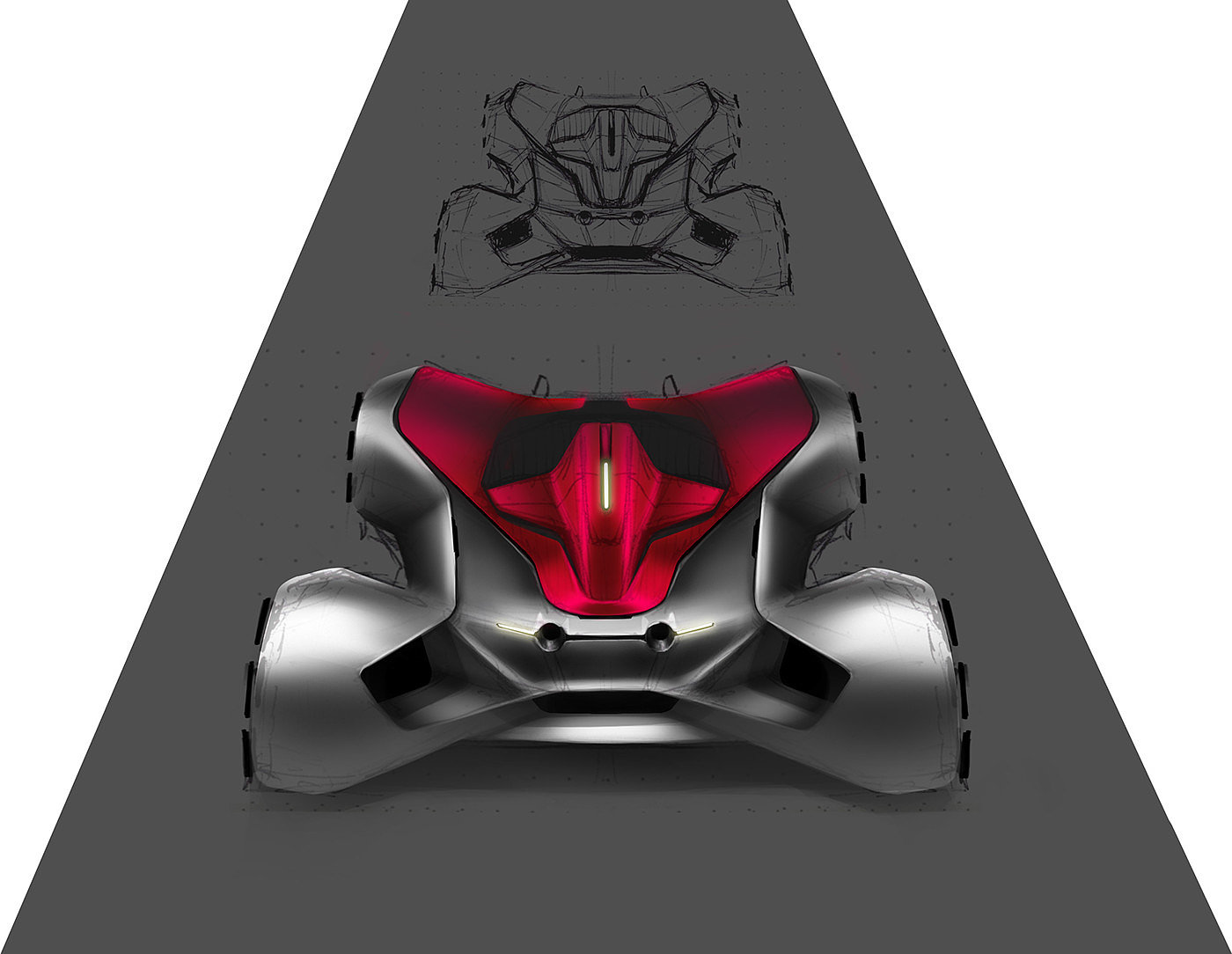 Concept car，Sketch works，Hand drawn，