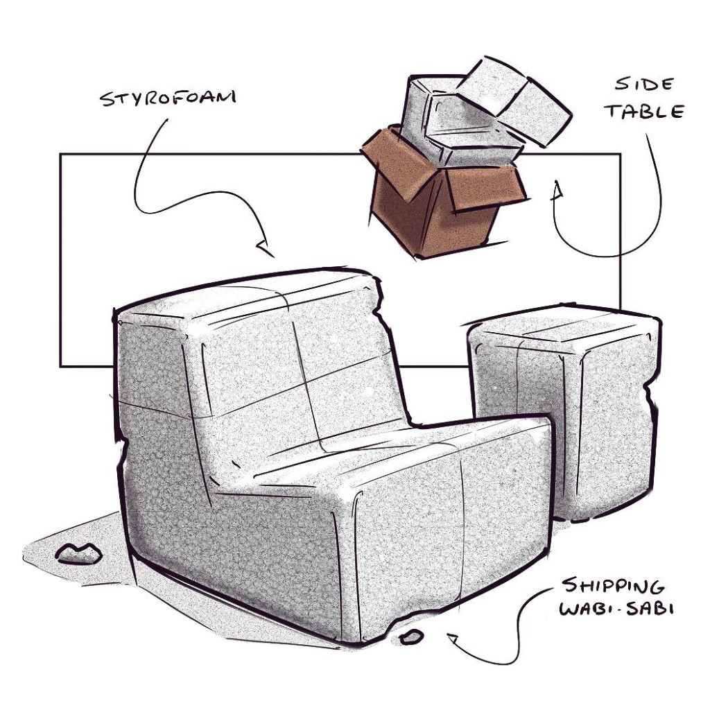 Computer production，furniture，Hand drawn，