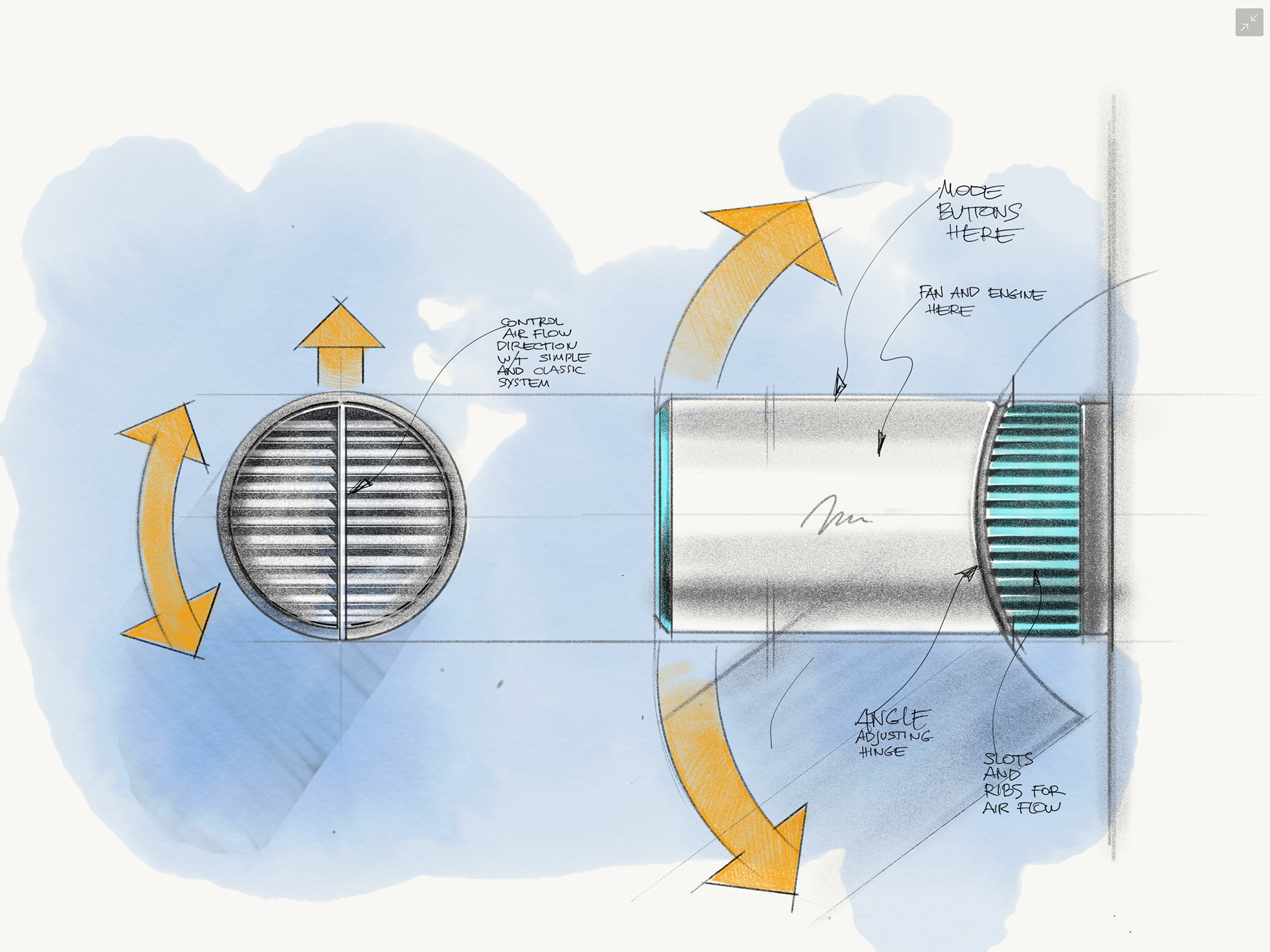 product design，hair drier，Hidden，