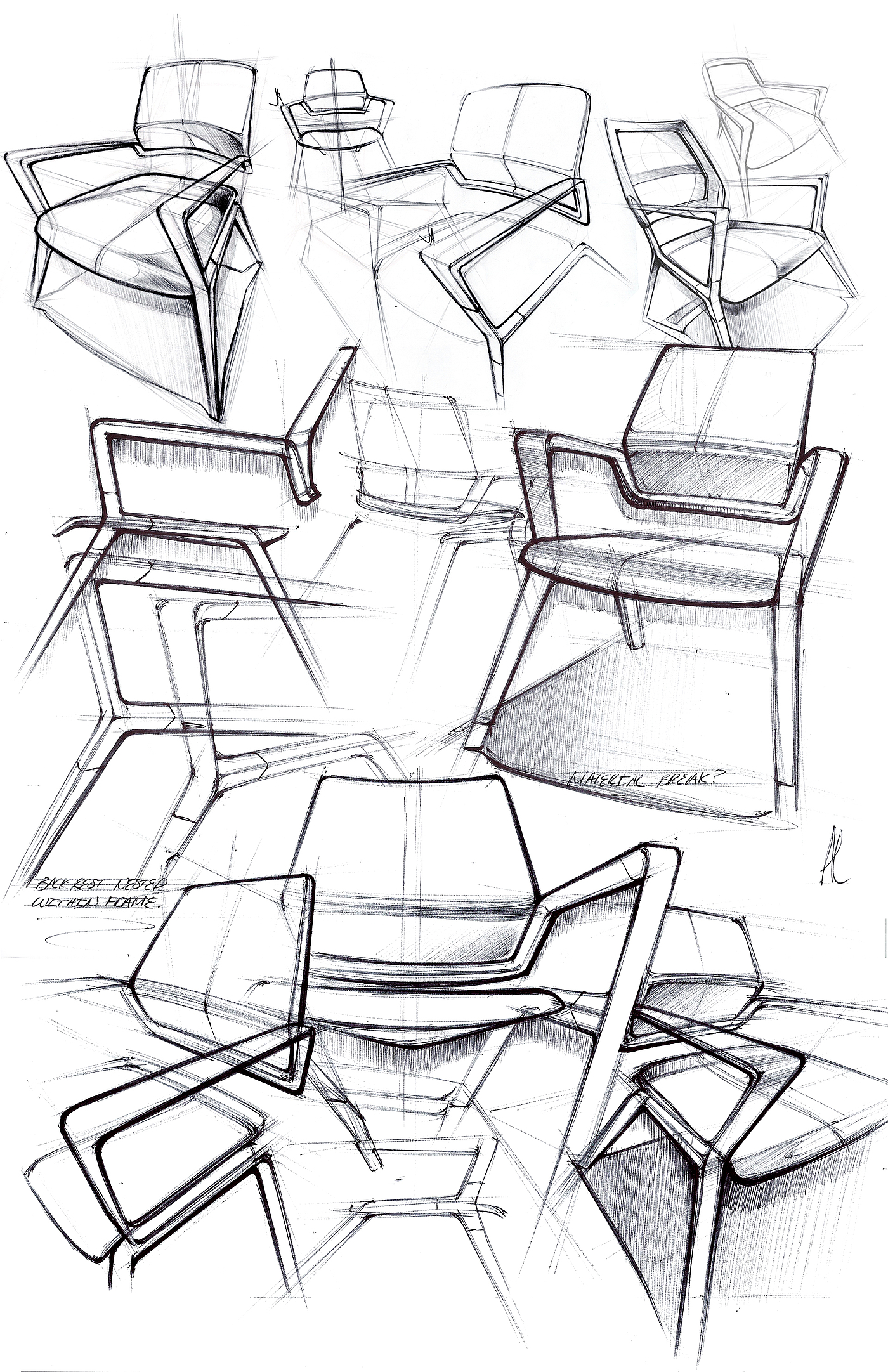 product design，Office chair，Angle，