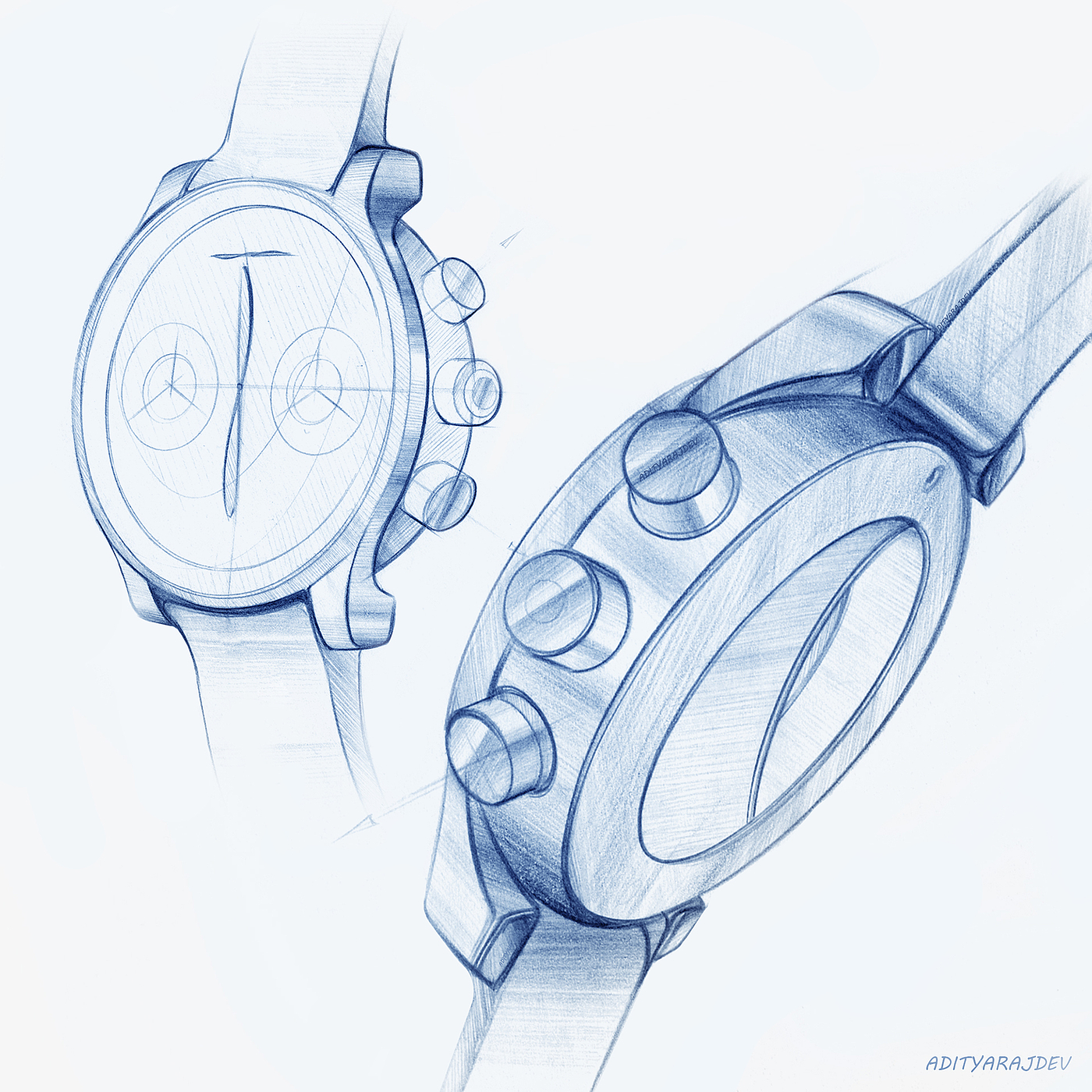 Digital plate，Wrist watch，Hand drawn，