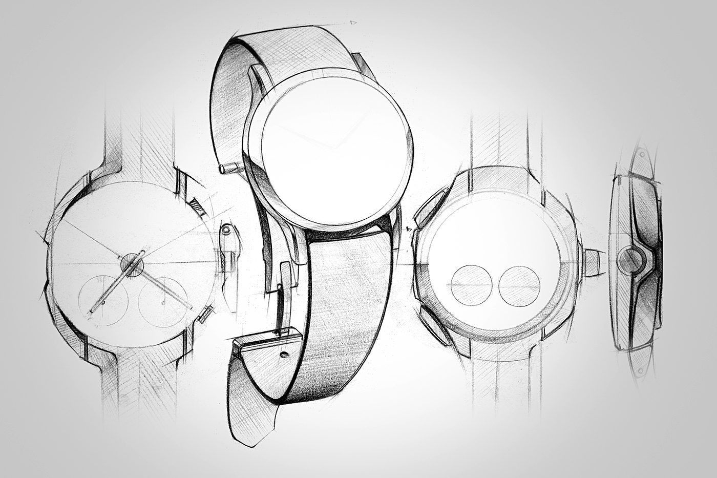 Digital plate，Wrist watch，Hand drawn，