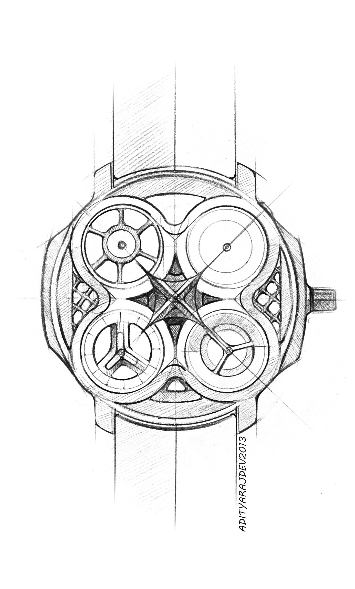 Digital plate，Wrist watch，Hand drawn，