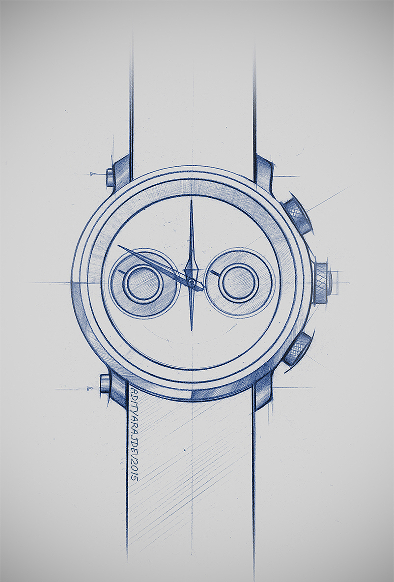 Digital plate，Wrist watch，Hand drawn，