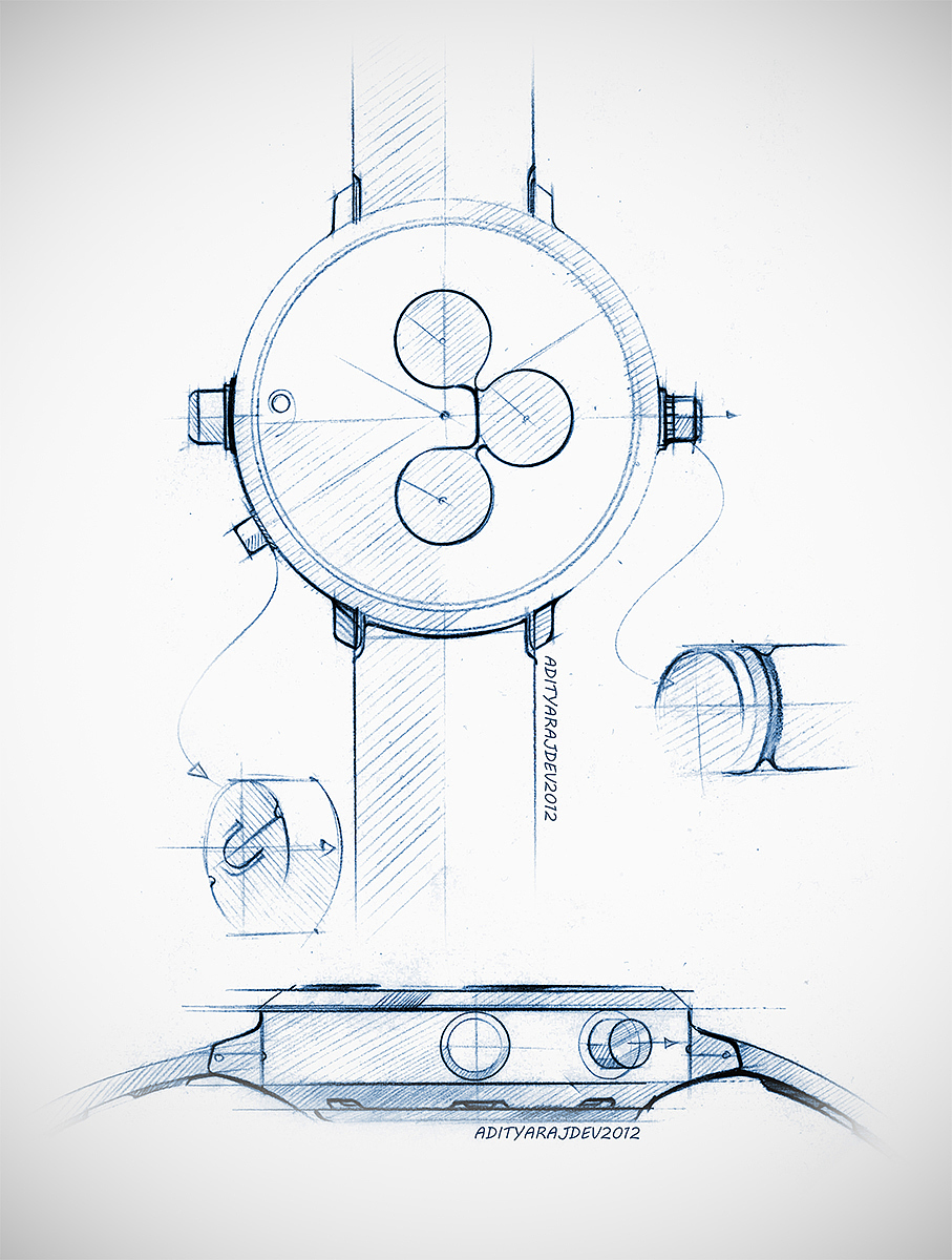 Digital plate，Wrist watch，Hand drawn，