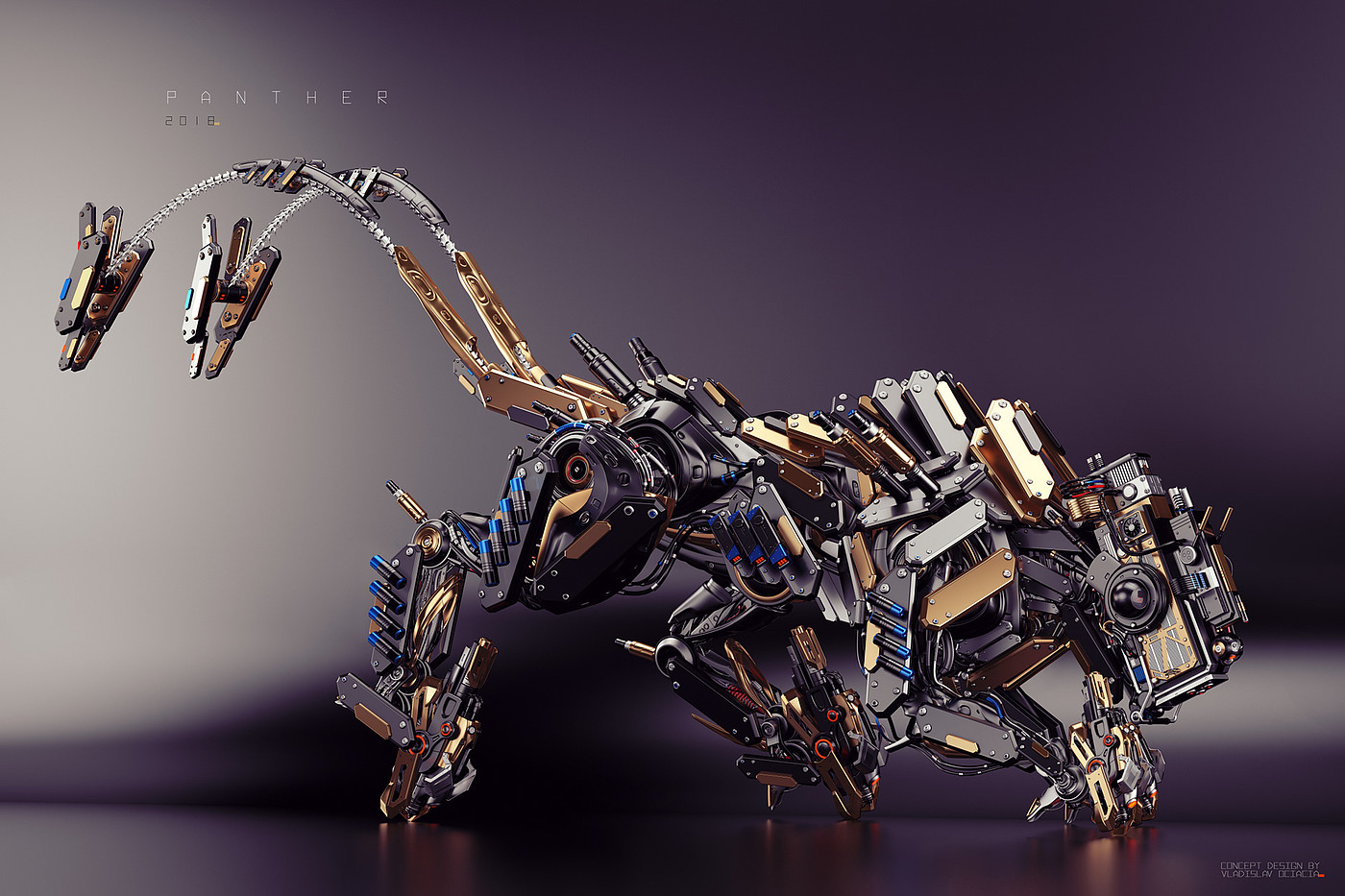 Computer rendering，3D production，Metal，PANTHER hunter，