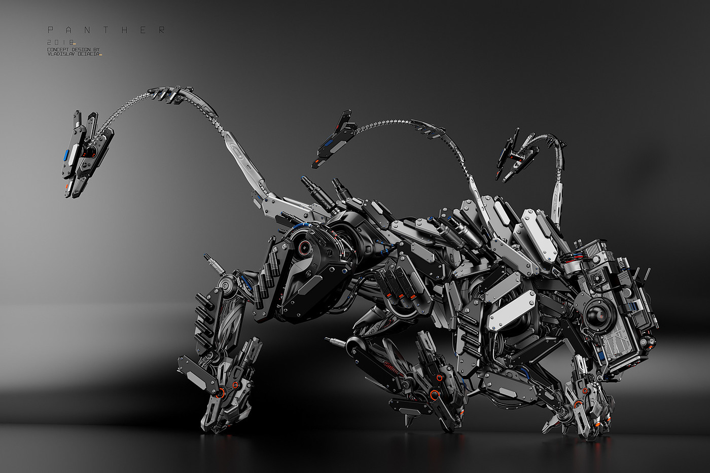 Computer rendering，3D production，Metal，PANTHER hunter，