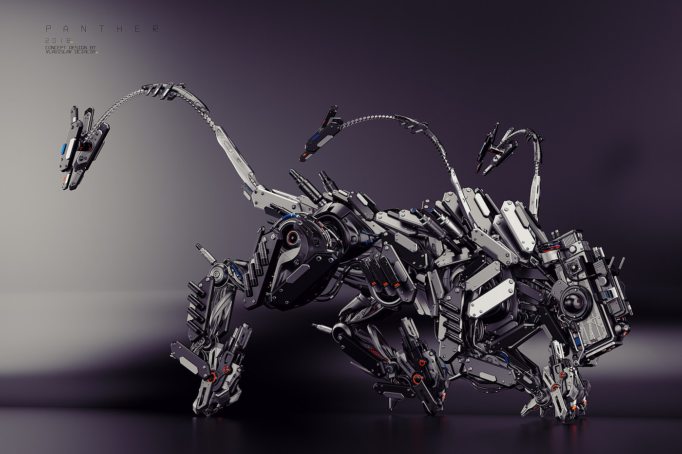 Computer rendering，3D production，Metal，PANTHER hunter，