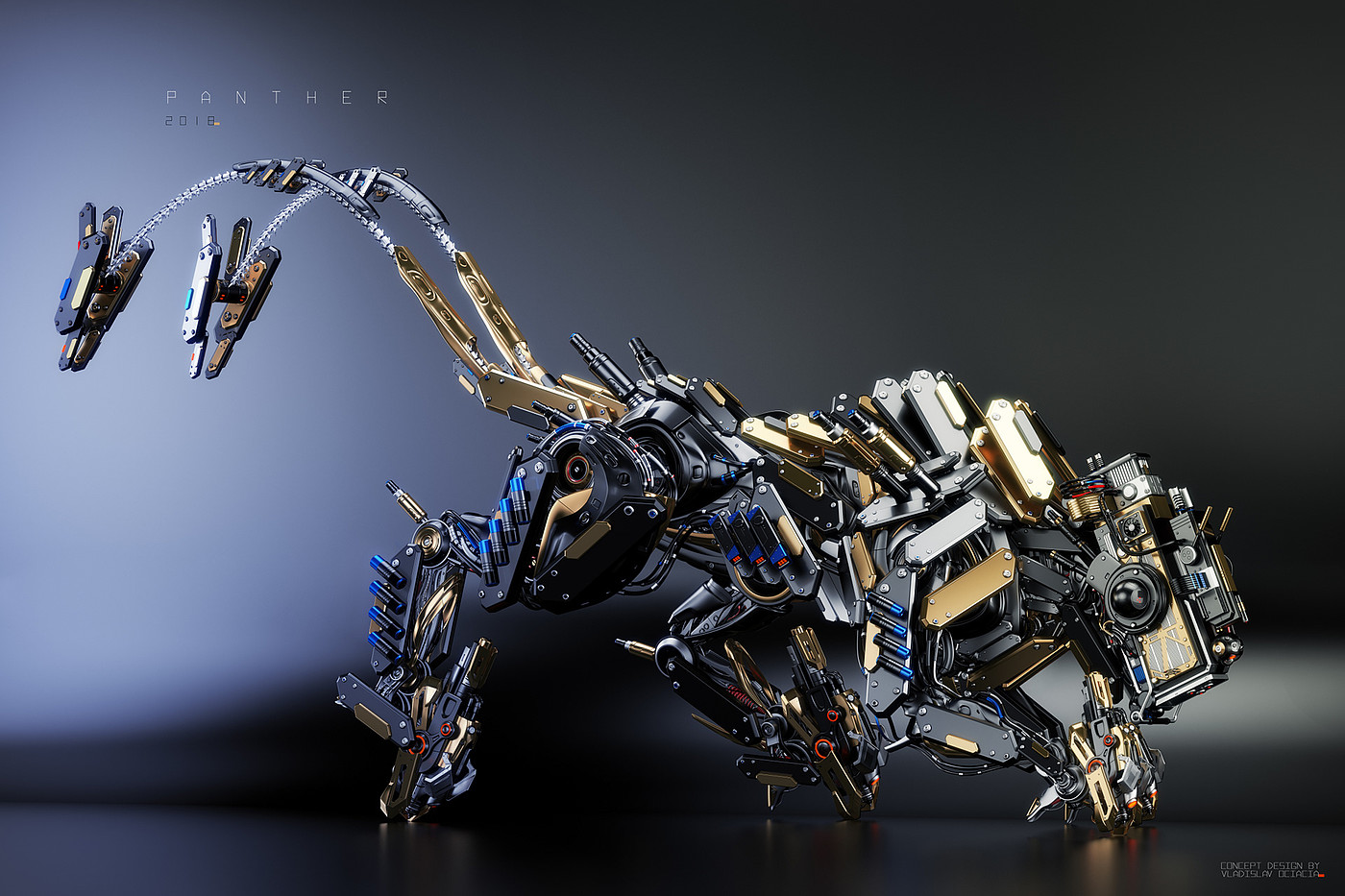 Computer rendering，3D production，Metal，PANTHER hunter，