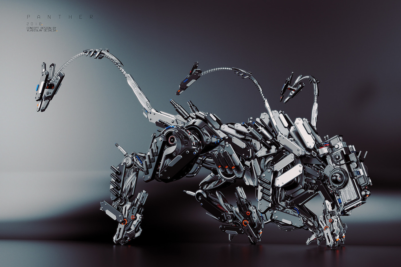 Computer rendering，3D production，Metal，PANTHER hunter，