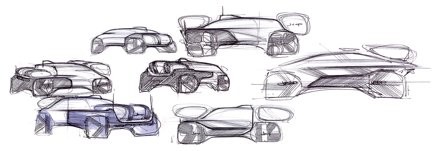 Computer production，Hand drawn，Automobile design，