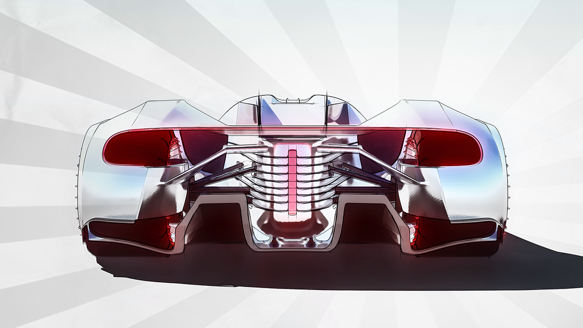 Hand drawn，Sports car，vehicle，industrial design，