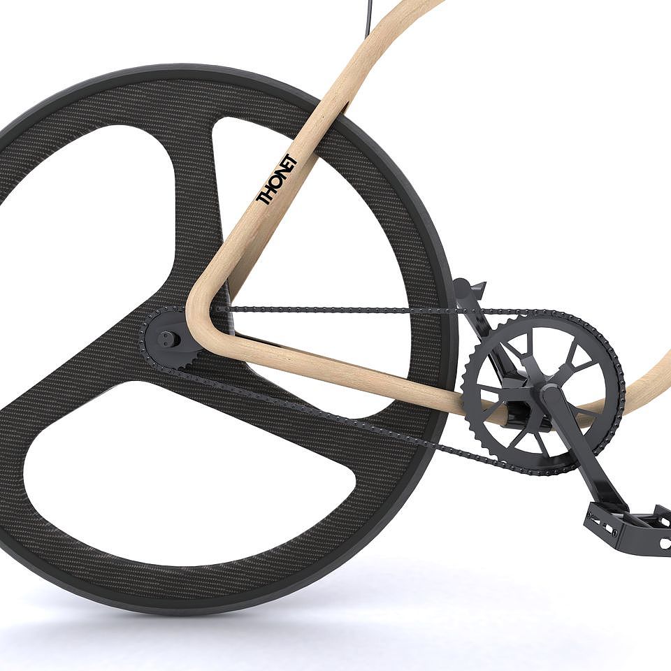 Thonet，concept，outdoors，Bicycle，Beech，carbon fibre，