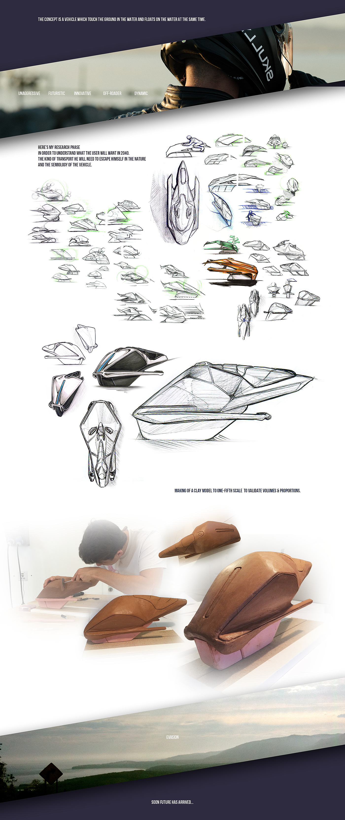 Concept Car，Automatic design，industrial design，Honda，Water motor，