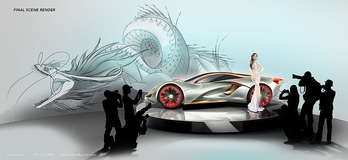 Automatic design，Future concept，Design of "fish"，Characteristics of dragon，Fashionable and beautiful，