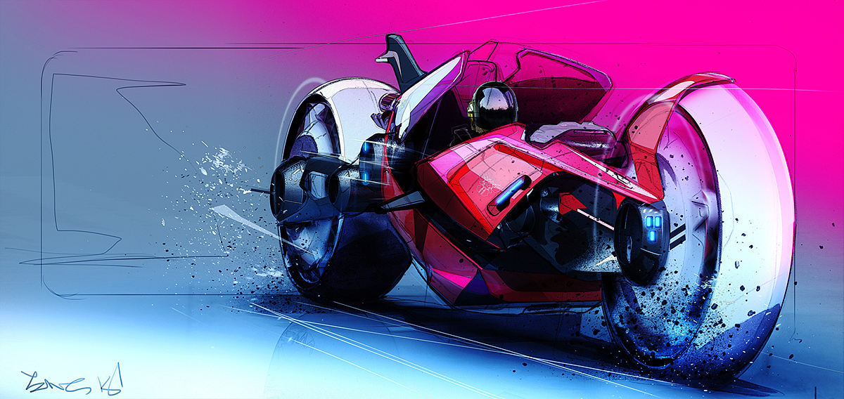 Automatic design，Hand drawn rendering，All kinds of transportation，Colorful，industrial design，