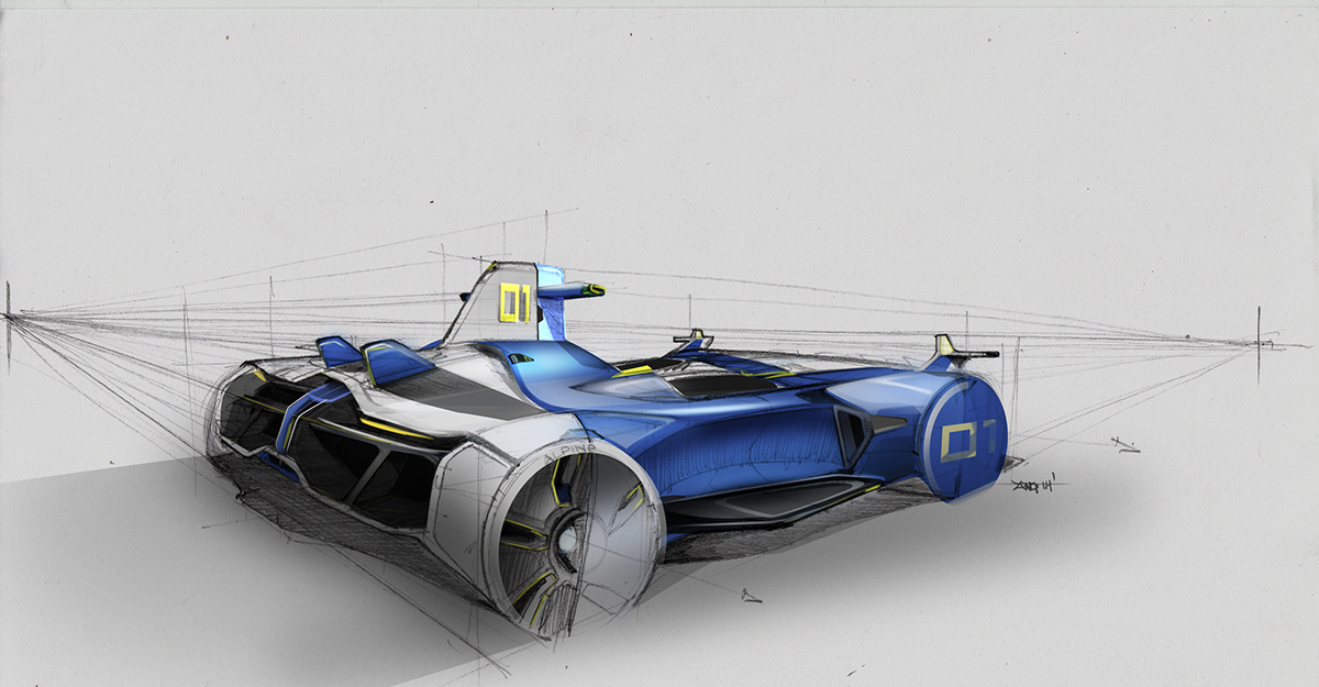 Automatic design，Hand drawn rendering，All kinds of transportation，Colorful，industrial design，