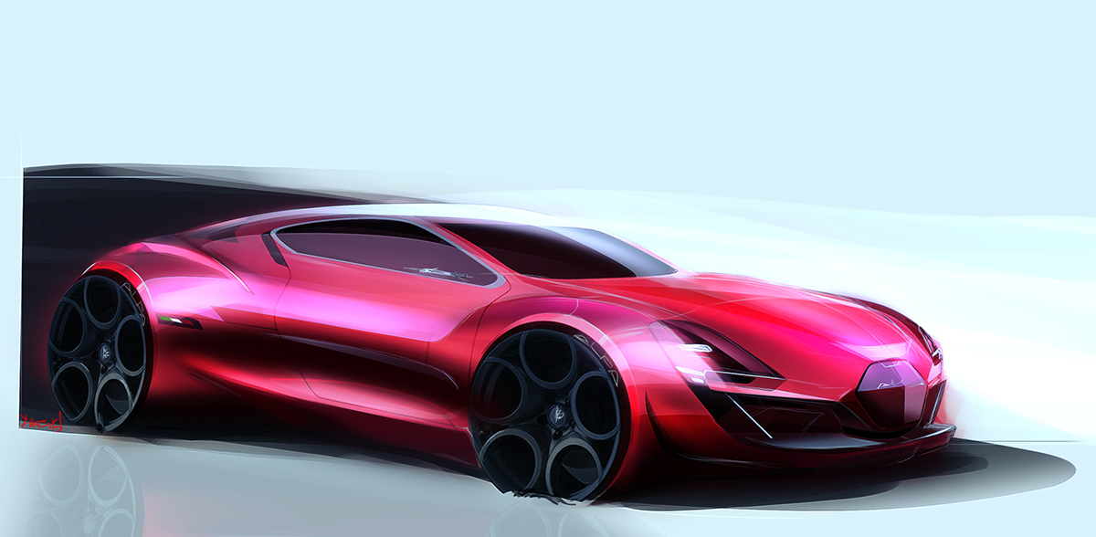 Automatic design，Hand drawn rendering，All kinds of transportation，Colorful，industrial design，