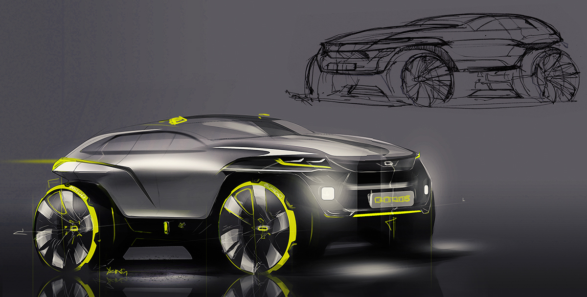 Automatic design，Hand drawn rendering，All kinds of transportation，Colorful，industrial design，