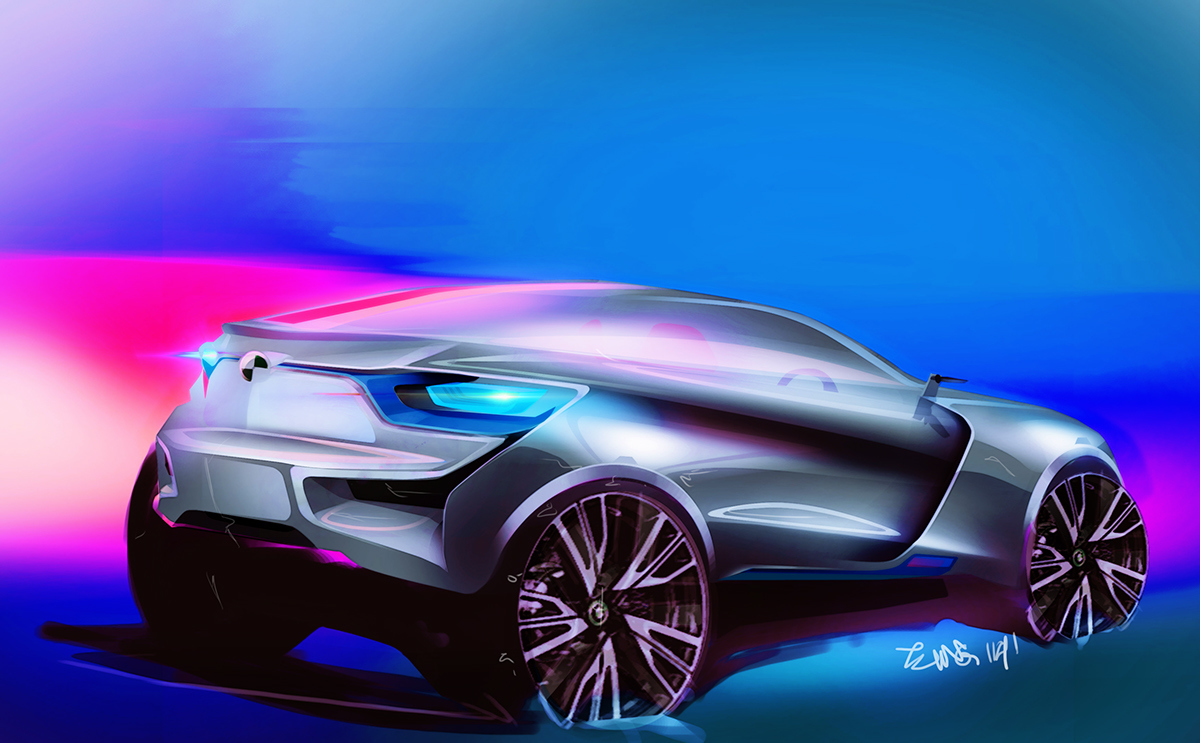 Automatic design，Hand drawn rendering，All kinds of transportation，Colorful，industrial design，