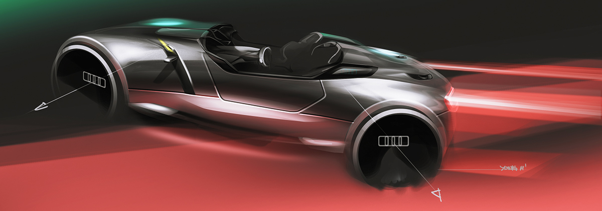 Automatic design，Hand drawn rendering，All kinds of transportation，Colorful，industrial design，