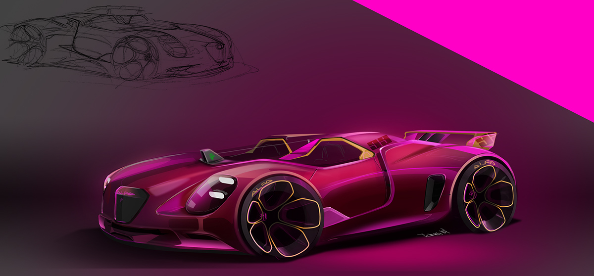 Automatic design，Hand drawn rendering，All kinds of transportation，Colorful，industrial design，