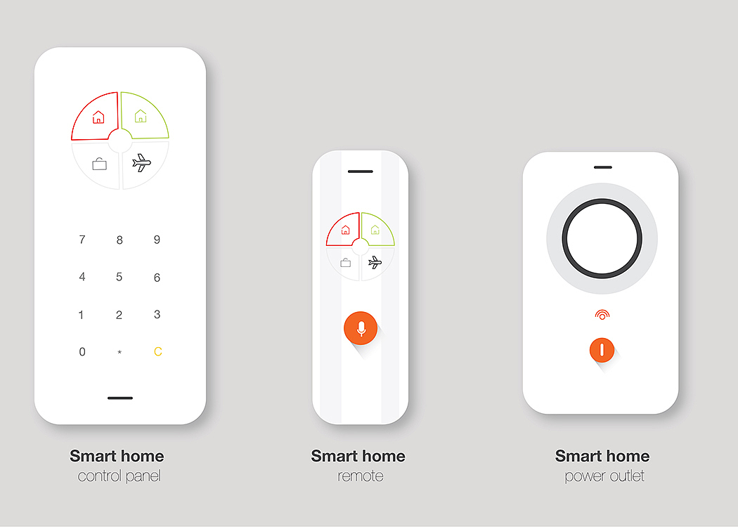 classic，concise，Power hub，thermostat，Smoke detector，music player ，Security camera，