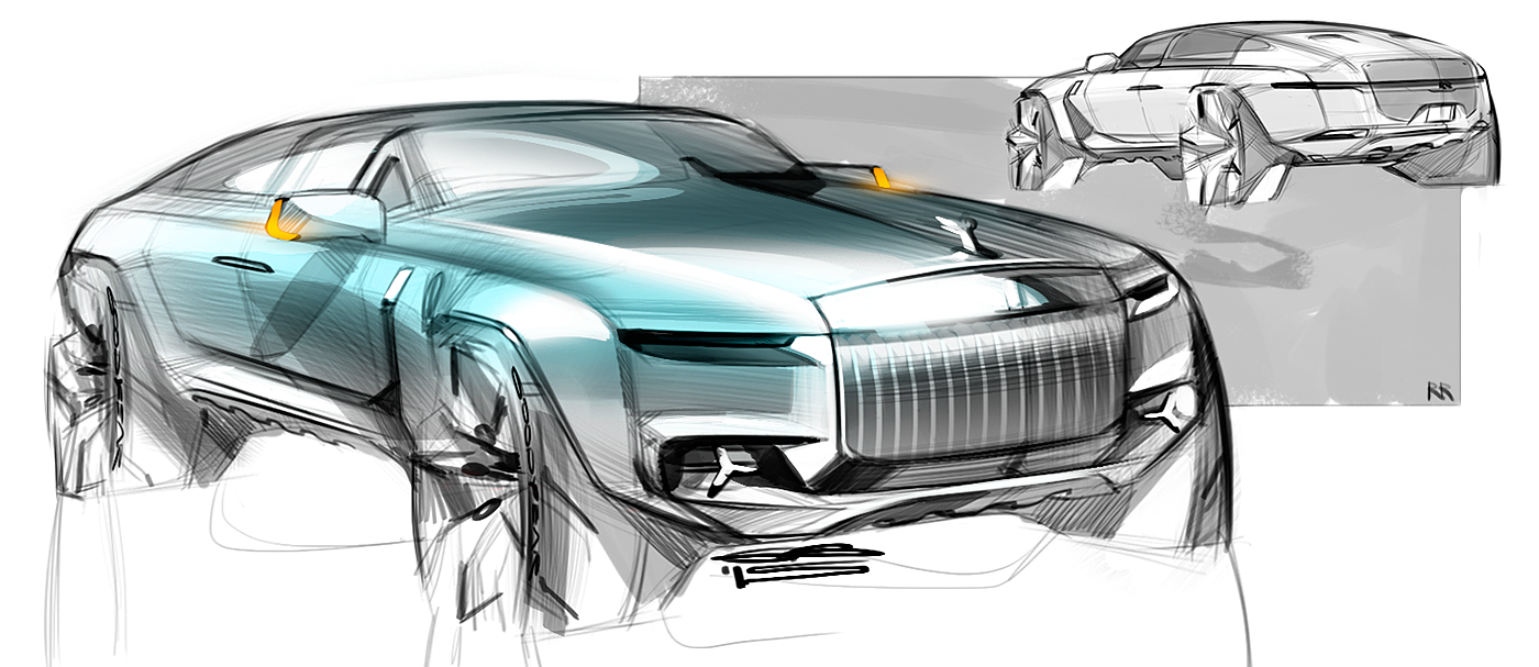 Automatic design，Hand drawn sketch，Render，Traffic design，industrial design，