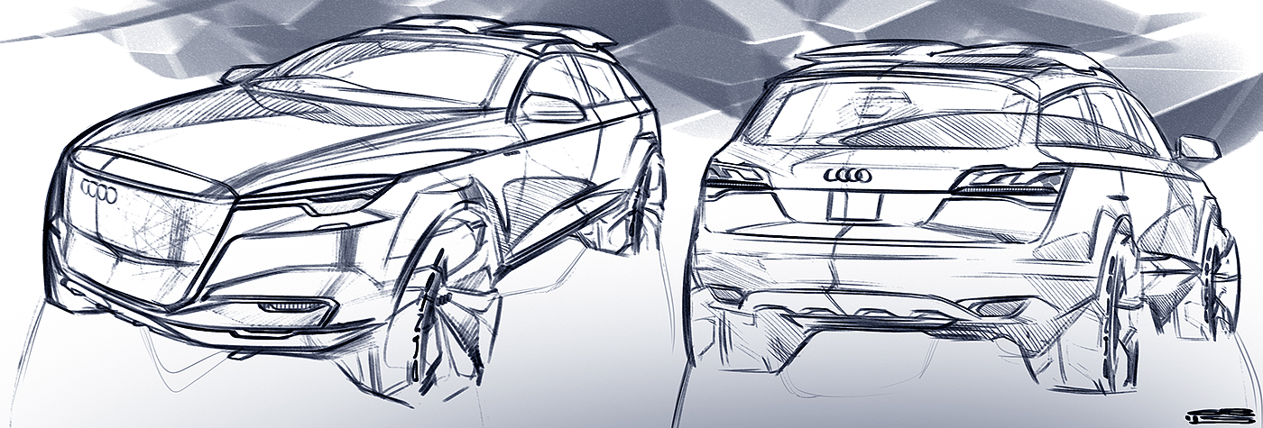 Automatic design，Hand drawn sketch，Render，Traffic design，industrial design，