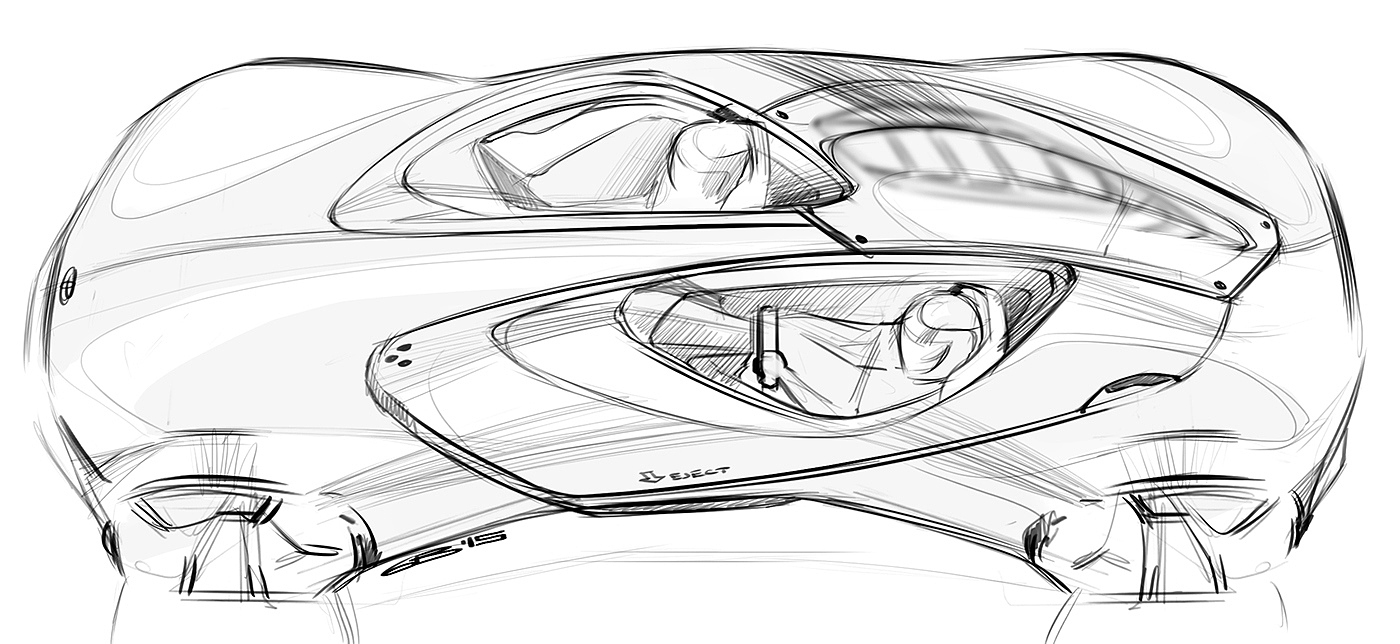 Automatic design，Hand drawn sketch，Render，Traffic design，industrial design，