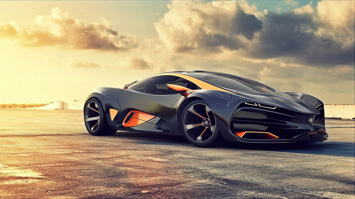 Super car，Sharp shape，high velocity，Excellent performance，Concept sports car，