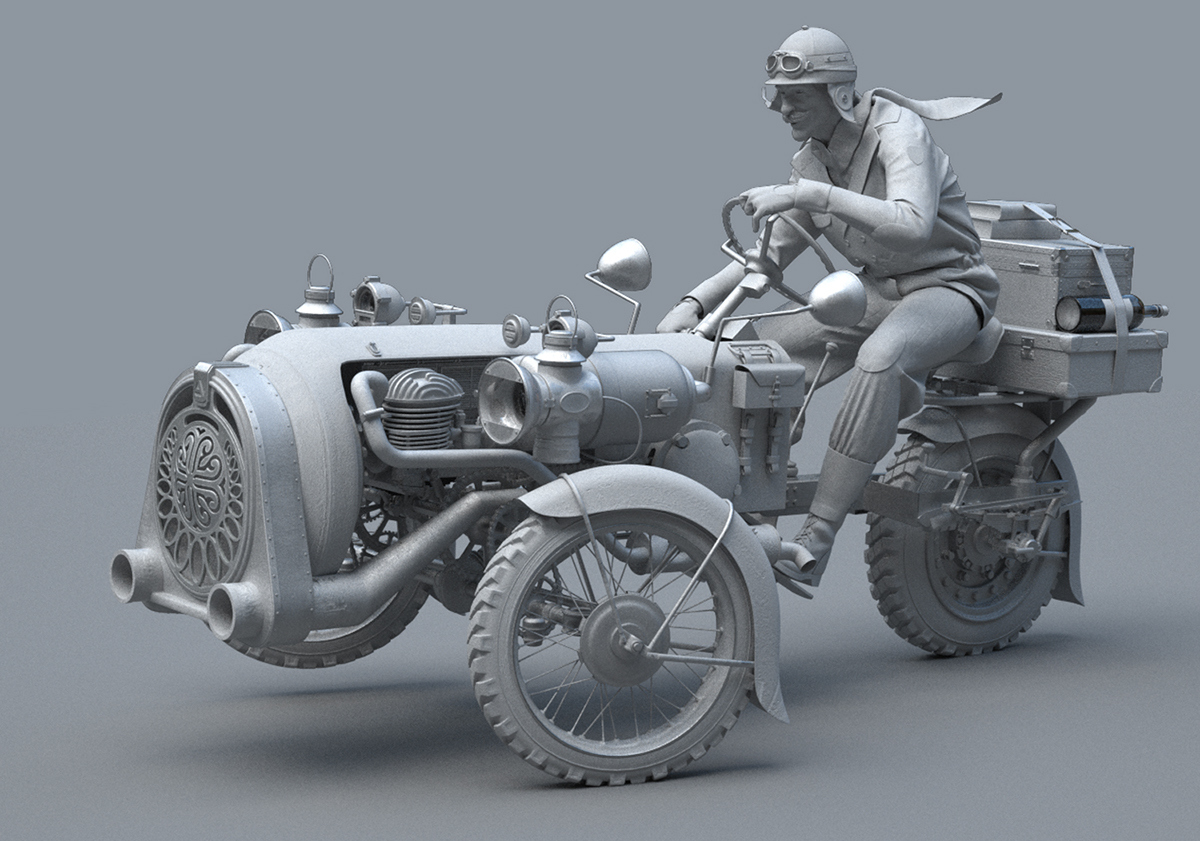 Game design，industrial design，Classical modeling，Retro style，Concept Car，
