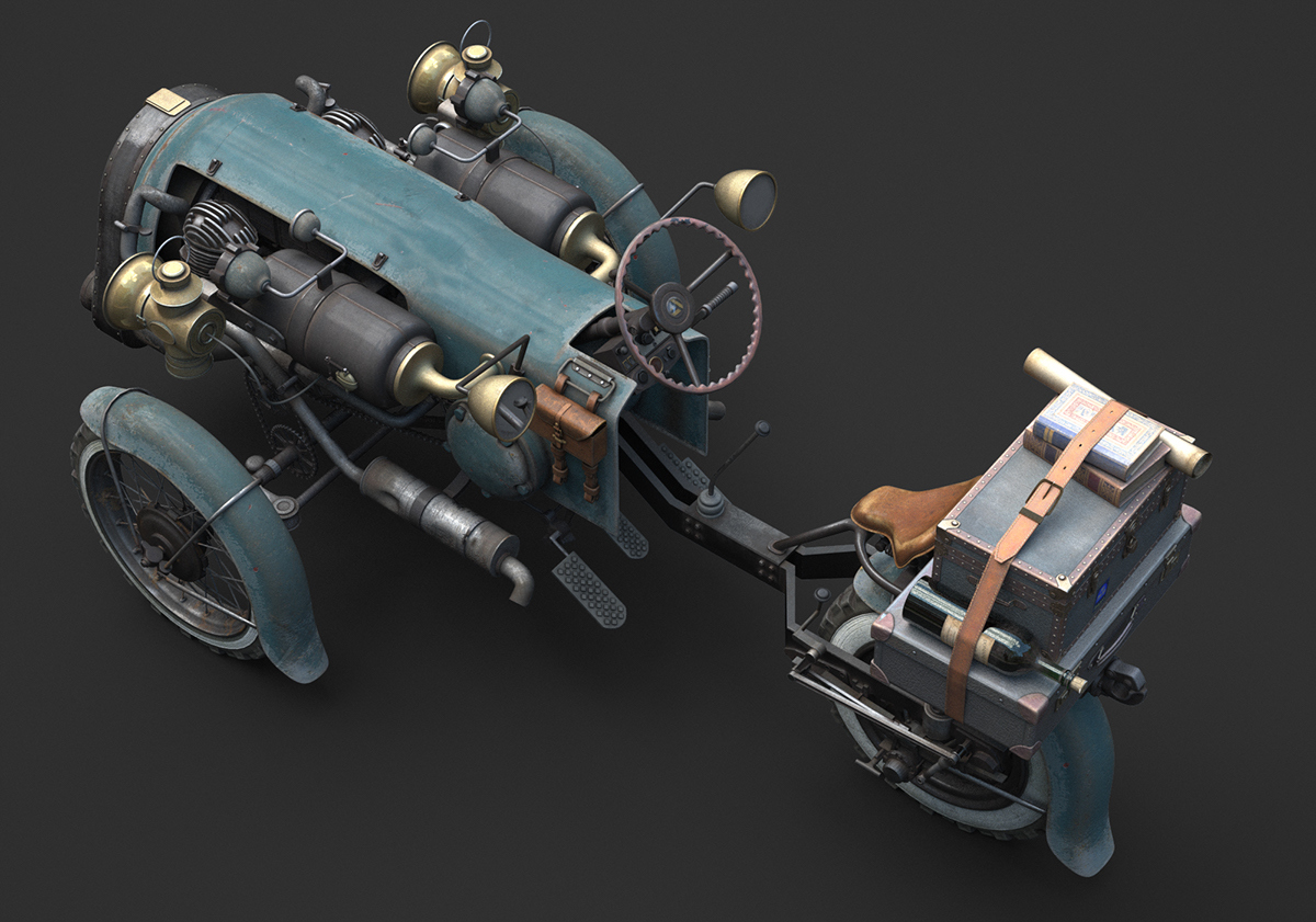 Game design，industrial design，Classical modeling，Retro style，Concept Car，