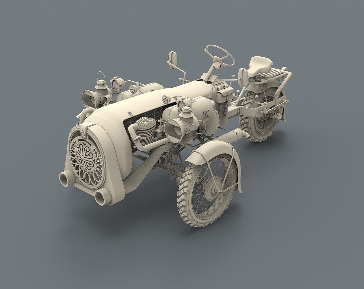 Game design，industrial design，Classical modeling，Retro style，Concept Car，